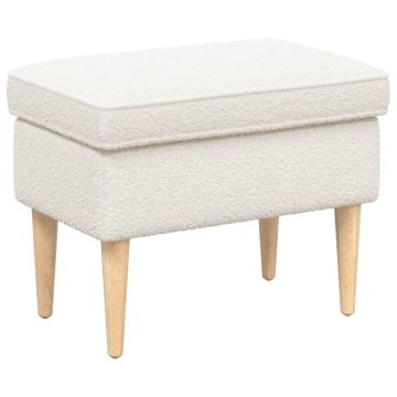 Pėdų staliukas Kreminė 55 x 35 x 41 cm Bouclé