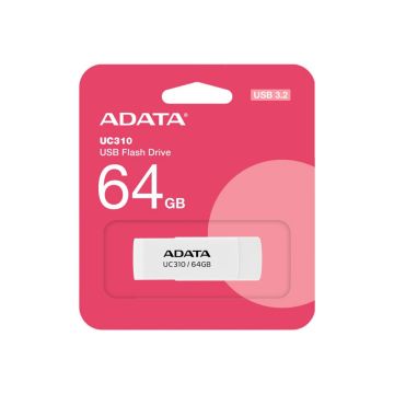 ADATA USB atmintinė UC310, baltos spalvos, 64 GB