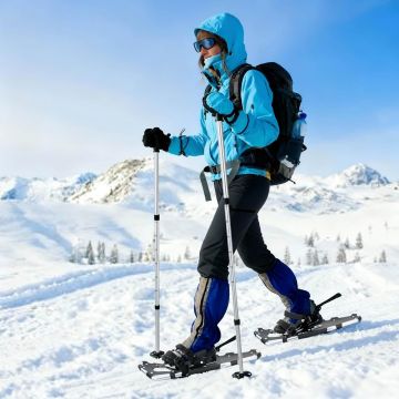 3 in 1 sniego batai su žygio lazdelėmis Sidabrinė ir juoda