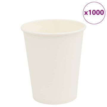 Popieriniai kavos puodeliai 1000 vnt 8oz 200ml Baltas