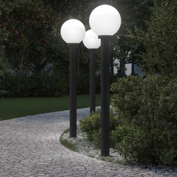 Šviestuvai stulpeliams, 3 vnt., 120 cm, juodi, IP44