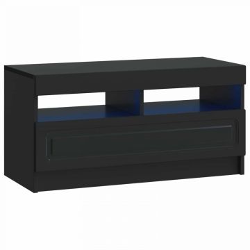LED televizoriaus spintelė Juoda Apdirbta mediena