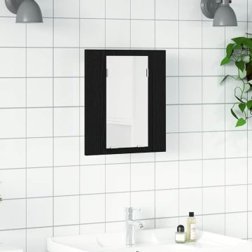 Vonios spintelė su LED apšvietimu, juodo ąžuolo spalvos, 40x12x45 cm, inžinerinė mediena