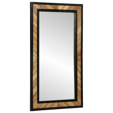Sieninis veidrodis Stačiakampio Juoda ir Ruda 50 x 2 x 90 cm