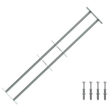 Langų saugos grotelės su 2 skersiniais 3 pcs 930-1740 mm