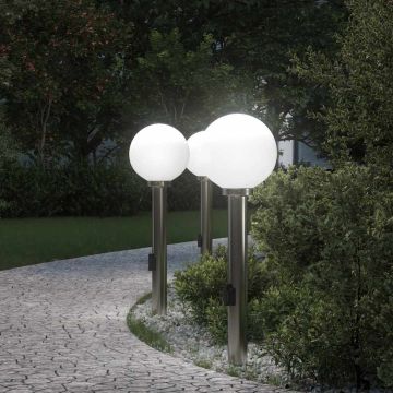 Šviestuvai su išleidimo anga, 3 vnt., 80 cm, nerūdijantis plienas, IP44