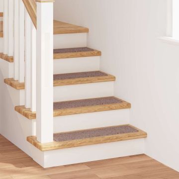 Slydimui atsparūs laiptų kilimėliai 15 pcs Šviesiai ruda