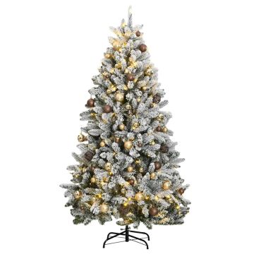 Kalėdų eglutė su šarnyrinėmis šakomis/LED/žaisliukais, 240cm