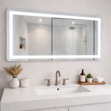 Veidrodis FS612 LED IŠMANUS su funkcija nuo rasojimo, laikrodžiu ir termometru