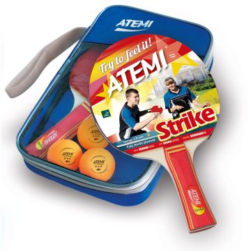 Stalo teniso rinkinys Atemi Strike, 2 raketės + 3*** kamuoliukai + dėklas