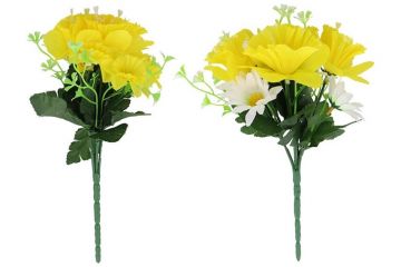 Dirbtinių gėlių puokštė, geltona, 22 mm