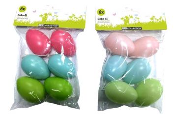 Dekoracija Easter eggs, įvairių spalvų/, 6 cm, 6 vnt.