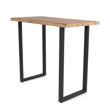 Valgomojo stalas Domoletti U LEGS, juodas/medžio