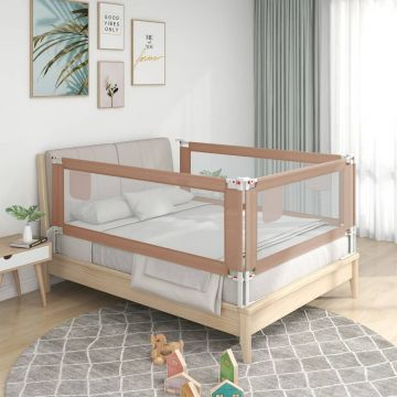  Apsauginis turėklas vaiko lovai, taupe, 90x25cm, audinys