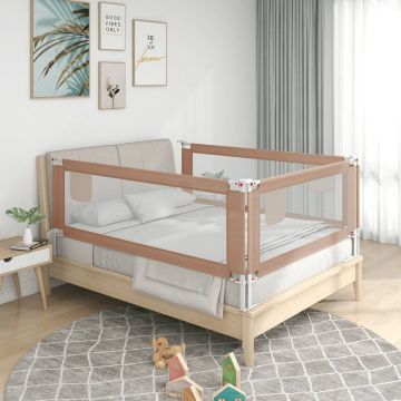  Apsauginis turėklas vaiko lovai, taupe, 190x25cm, audinys