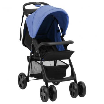  Vaikiškas vežimėlis 2-1, tamsiai mėlynas ir juodas, plienas
