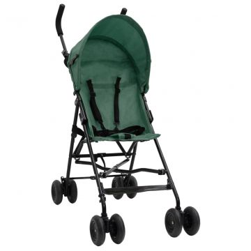  Vaikiškas vežimėlis, žalios ir juodos spalvos, plienas