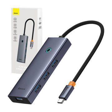 Adapteris Baseus HDMI + 4 x USB 3.0, HDMI/USB-C, 0.1m, 40 W