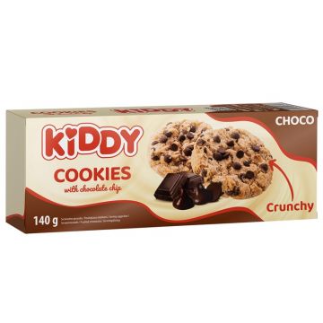 Sausainiai Kiddy su šokolado gabaliukais 140g.