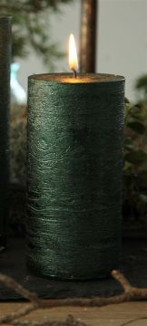 Žvakė lakuota rustic žalia 6x12cm
