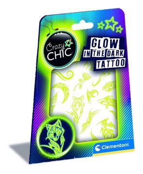 Rinkinys tatuiruotėms Clementoni Glow in The Dark Tattoo