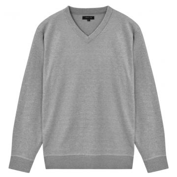 Vyriškas megztinis, pilkos spalvos, V formos apykaklė, XL