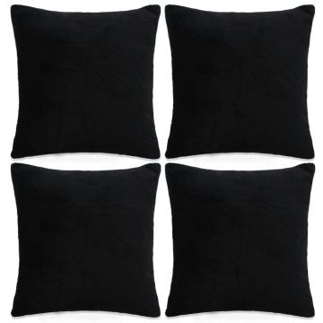  Pagalvėlių užvalkalai, 4vnt., juodos spalvos, 50x50cm, audinys