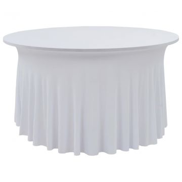  Įtempiamos staltiesės su sijonais, 2 vnt., baltos, 180x74 cm
