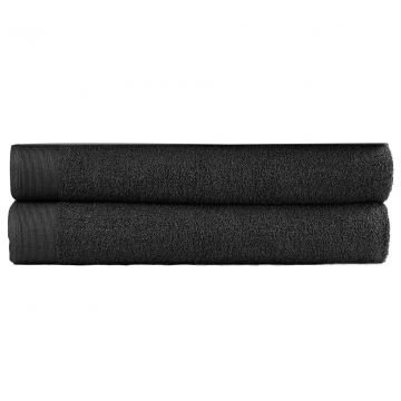  Vonios rankšluosčiai, 2vnt., juodi, 100x150cm, medvilnė