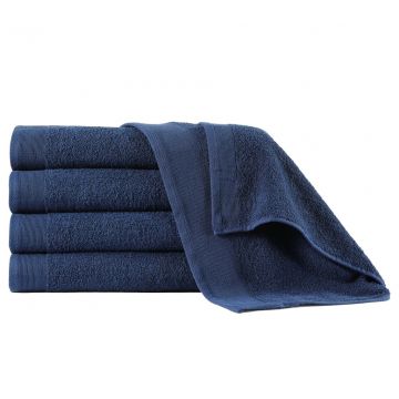 Vonios rankšluosčiai, 5vnt., mėlyni, 70x140cm, medvilnė