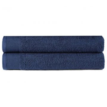  Vonios rankšluosčiai, 2vnt., mėlyni, 70x140cm, medvilnė 