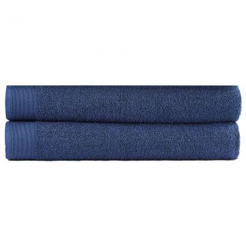  Vonios rankšluosčiai, 2vnt., mėlyni, 100x150cm, medvilnė