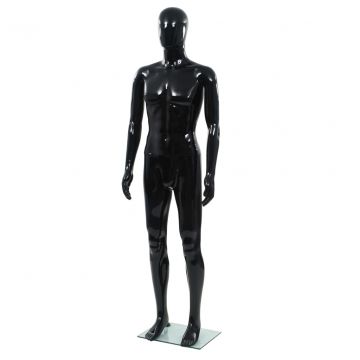  Vyriškas manekenas, stiklo pagr., blizgus juodas, 185cm 