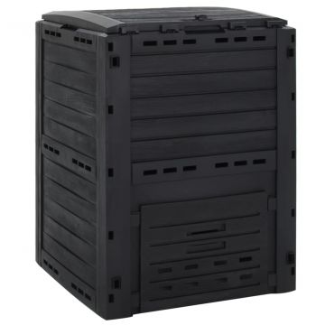  Sodo komposto dėžė, juodos spalvos, 280l, polipropilenas