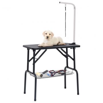  Reguliuojamas šunų priežiūros stalas su 1 kilpa ir krepšiu