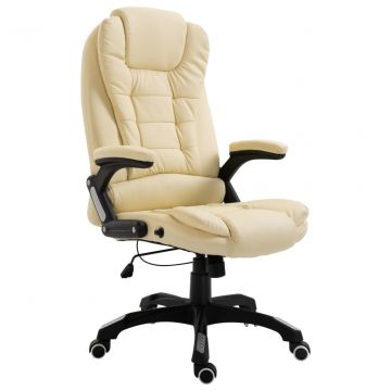  Biuro kėdė, kreminės spalvos, dirbtinė oda