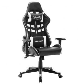  Žaidimų kėdė, juodos ir baltos spalvos, dirbtinė oda