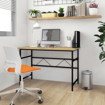  Kompiuterio stalas, juodas/ąžuolo, 105x55x72cm, MDF ir metalas