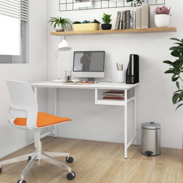  Kompiuterio stalas, baltos spalvos, 105x55x72cm, MDF ir metalas