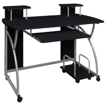  Kompiuterio stalas, juodas, 110x52x88,5cm, apdirbta mediena
