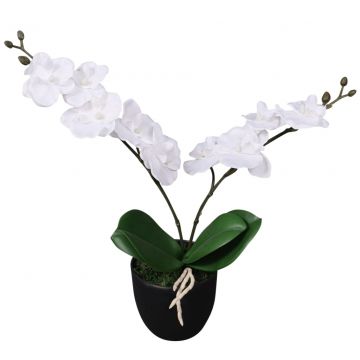  Dirbtinė orchidėja su vazonu, 30 cm, balta