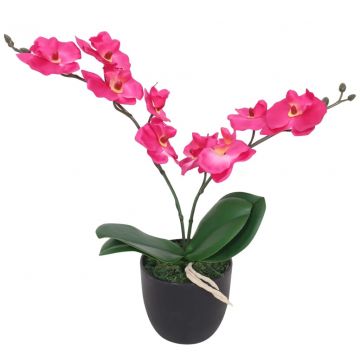  Dirbtinė orchidėja su vazonu, 30 cm, raudona
