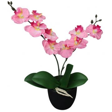  Dirbtinė orchidėja su vazonu, 30 cm, rožinė
