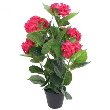  Dirbtinė hortenzija su vazonu, 60 cm, raudona