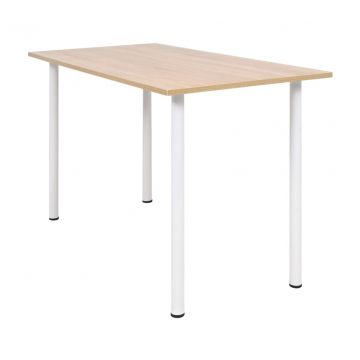  Valgomojo stalas, 120x60x73cm, ąžuolo ir balta spalva
