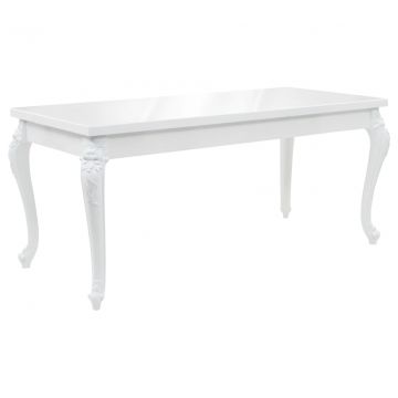 Valgomojo stalas, baltas, 179x89x81 cm, labai blizgus