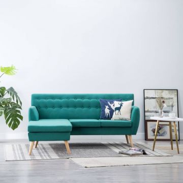  L-formos sofa, aud. apmušal., 171,5x138x81,5cm, žalia