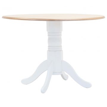  Valgomojo stalas, balt. ir rud. sp., 106cm, kaučiuk. med. mas.