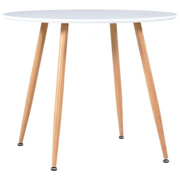  Valgomojo stalas, baltos ir ąžuolo spalvos, 90x73,5cm, MDF