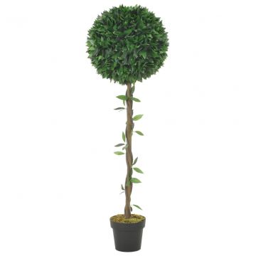  Dirbtinis augalas-lauramedis su vazonu, žalios spalvos, 130cm